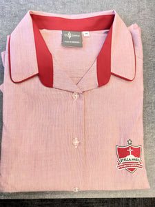 Senior Crested Pink SHORT Sleeve Blouse Years 11-12.